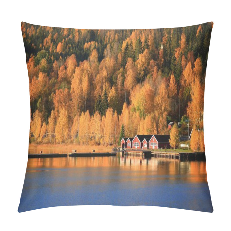 Personality  Golden Autumn At The Coast At Docksta In Northern Sweden. Pillow Covers