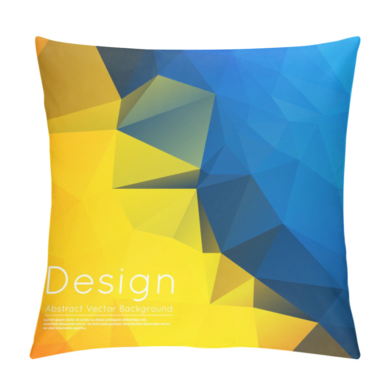 Personality  Abstract Composition, Text Frame Surface, Yellow, Blue Wallpaper, Creative Figure, Crystal Facets Icon, Title Sequence, Startup Display, Screen Saver, Banner Form, Flier Fashion, EPS10 Vector Image Pillow Covers