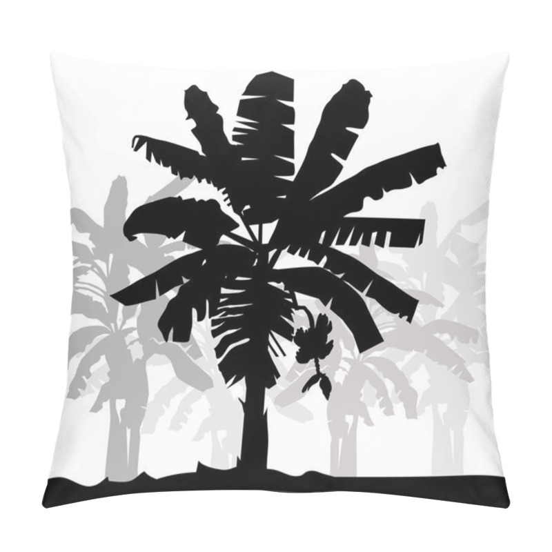 Personality  Banana Tree Silhouette- Vector Pillow Covers