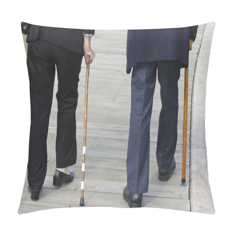 Personality  Concept Photo - Old And Elderly Life - Walking Cane Stick Pillow Covers