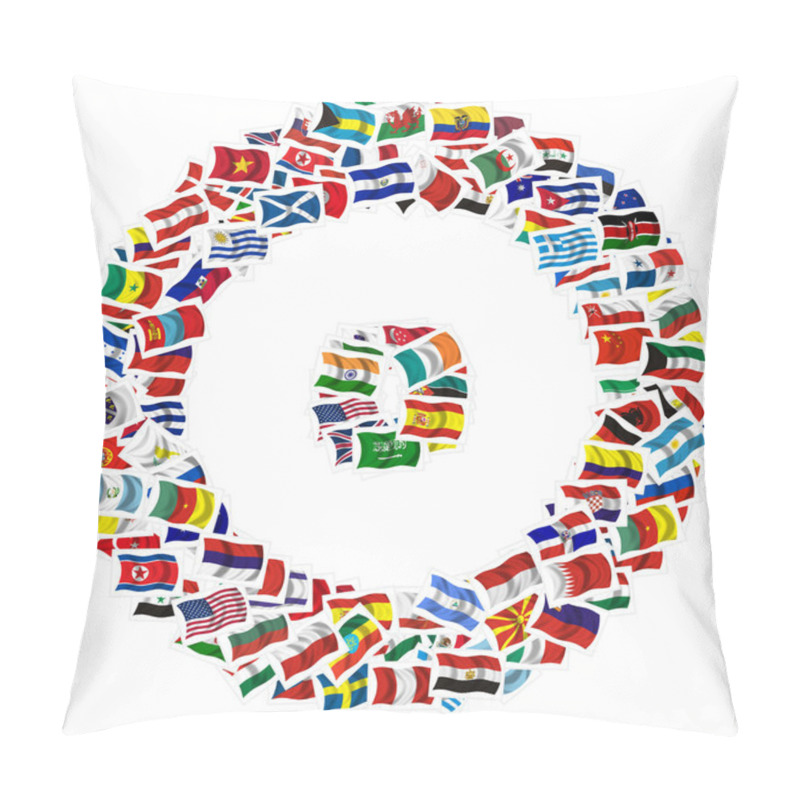 Personality  Collection Of Flags On White Background Pillow Covers