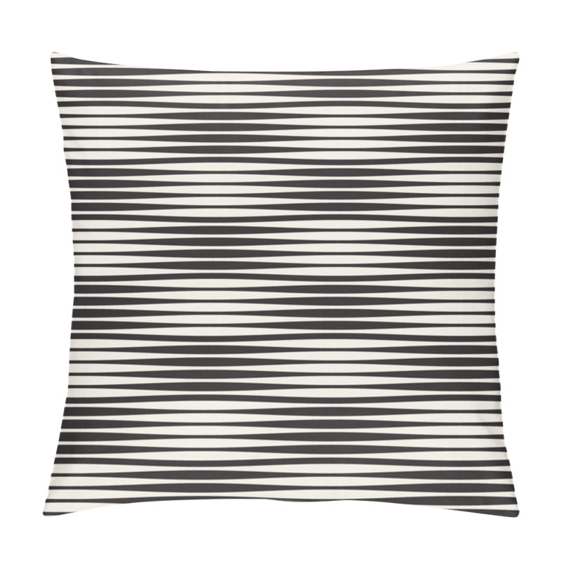 Personality  Wavy Stripes Vector Seamless Pattern. Retro Abstract Wavy Texture. Geometric Lines Monochrome Design. Pillow Covers