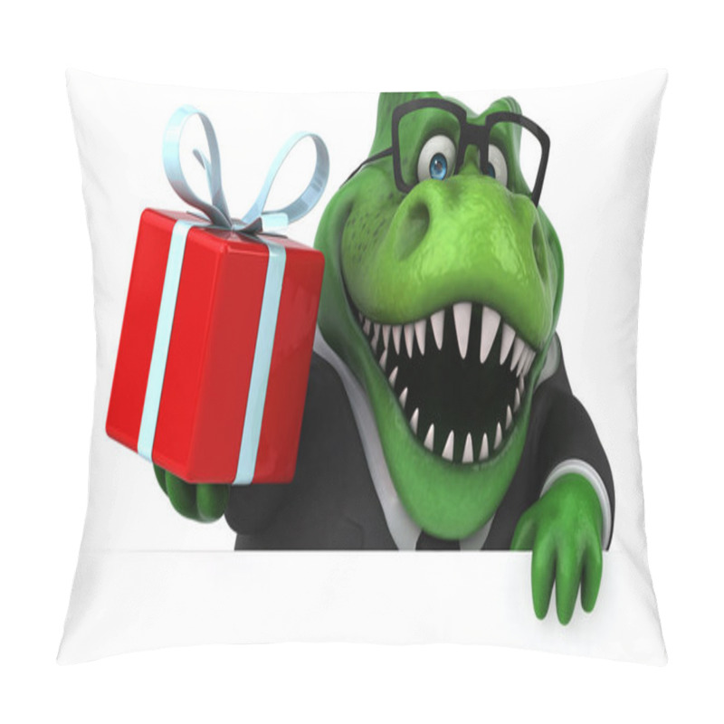 Personality  Funny Cartoon Character With  Gift   - 3D Illustration Pillow Covers