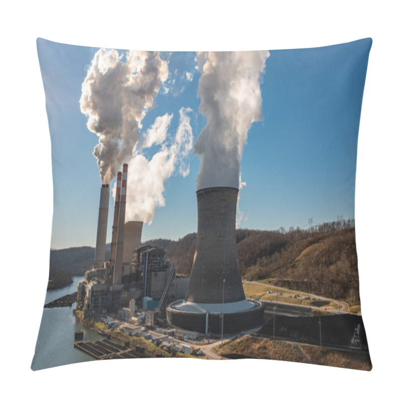 Personality  Fort Martin Power Station On The Banks Of The Monongahela River Pillow Covers