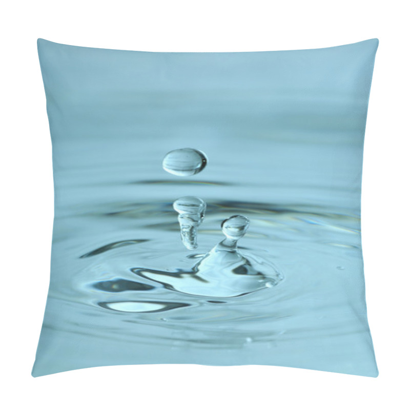 Personality  Beautiful Splash Of Water Drop. Freeze Action. High-speed Shooting Of Water Drop. Beautiful Drops Of Stop Time, Water Splashing Close Up. Crystal Clear Water Waves, Drops And Sprays. Blue Water Pillow Covers