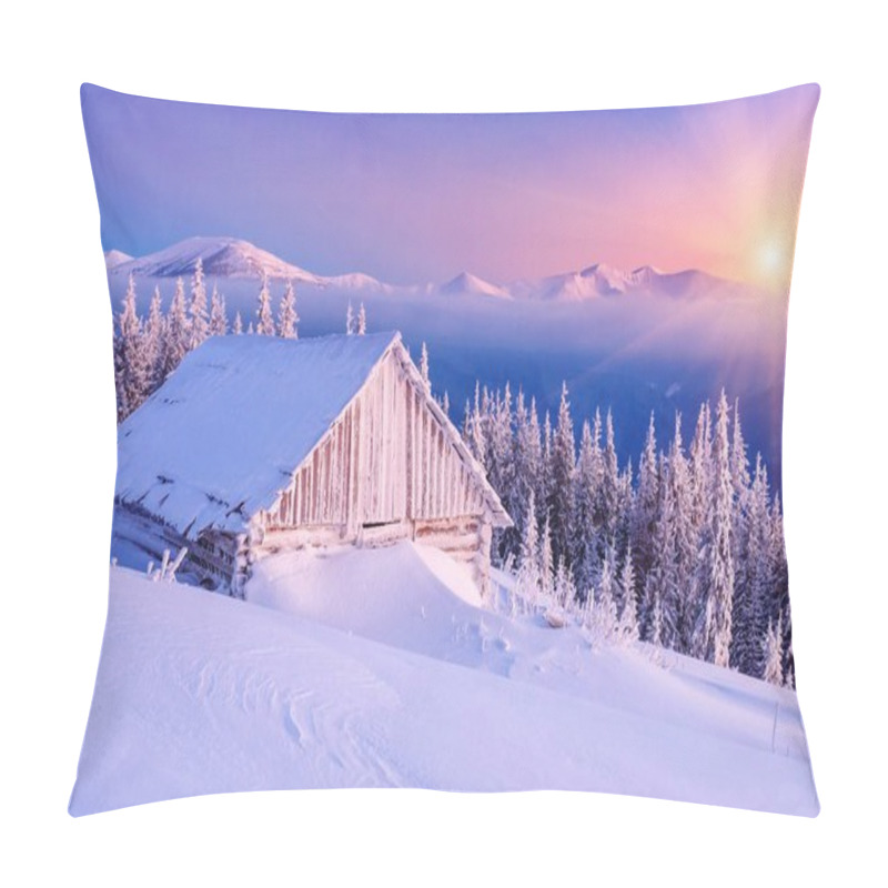 Personality  Sunrise In Winter Mountain Pillow Covers