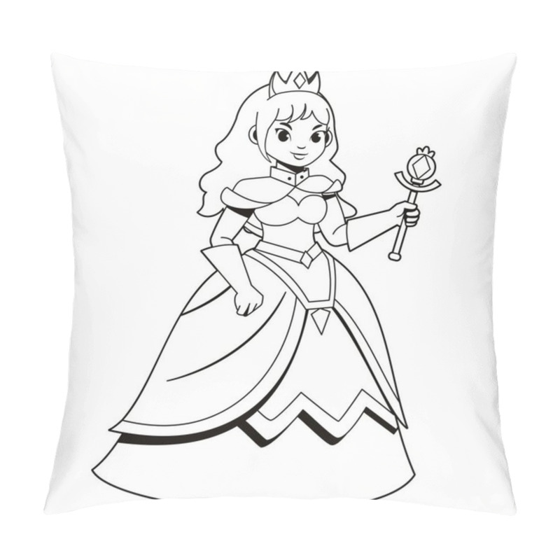 Personality  Cute Princess Medieval Fantasy Cartoon Illustration Isolated Pillow Covers