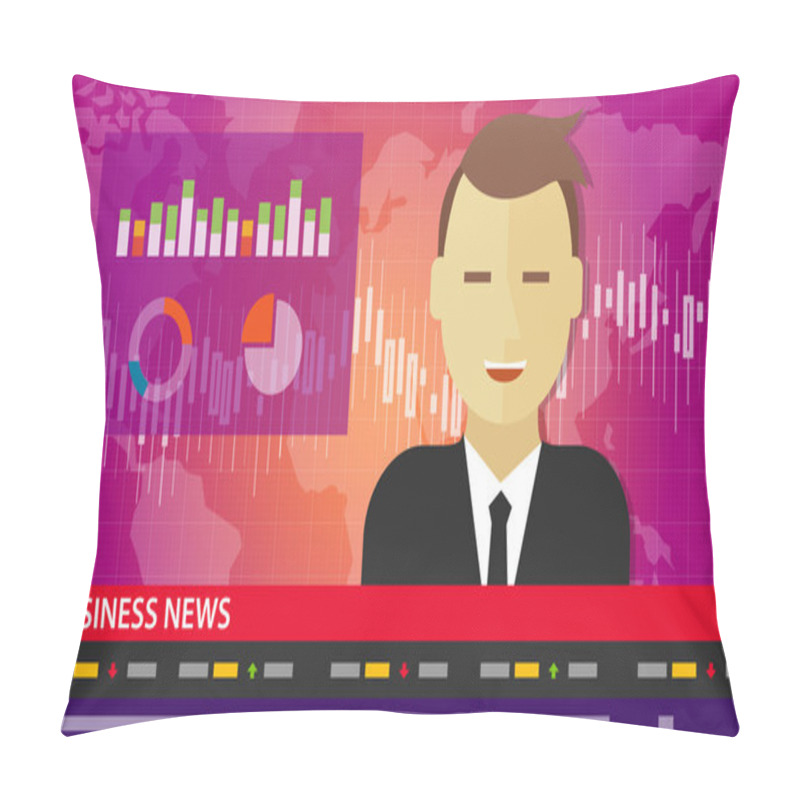 Personality  Tv Anchor News Business Report Diagram Chart Pillow Covers