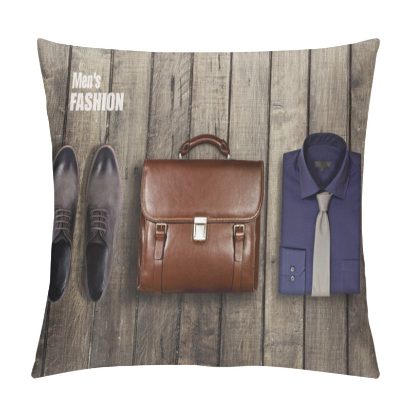 Personality  Men's Clothing Worn Wooden Background Pillow Covers