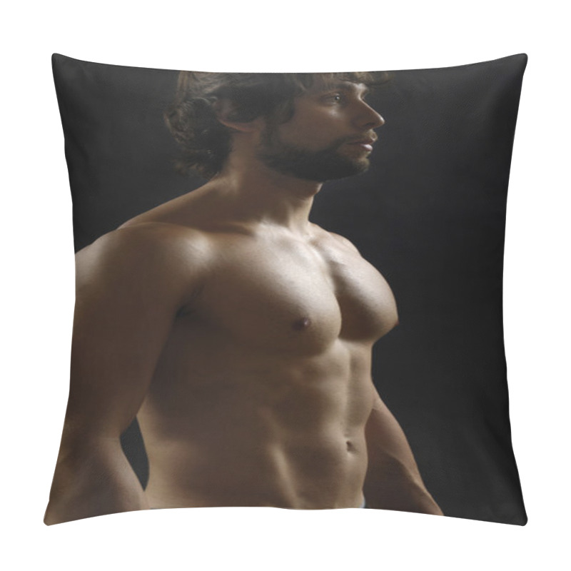 Personality  Naked Man Showing His Body Fitness, Pillow Covers