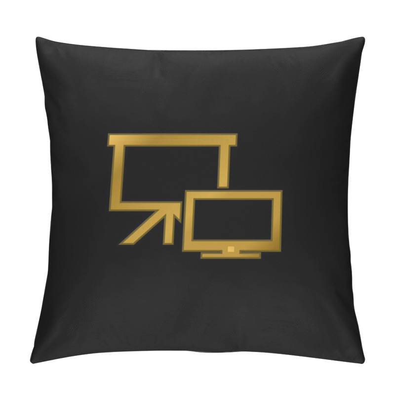 Personality  All Screen Sizes Gold Plated Metalic Icon Or Logo Vector Pillow Covers