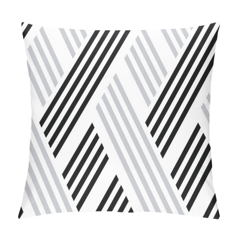 Personality  Pattern With Black And Silver Gray Stripes Pillow Covers