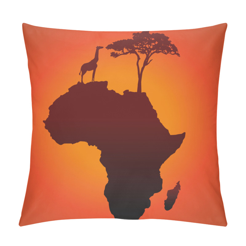 Personality  African Safari Map Silhouette Vector Background Pillow Covers