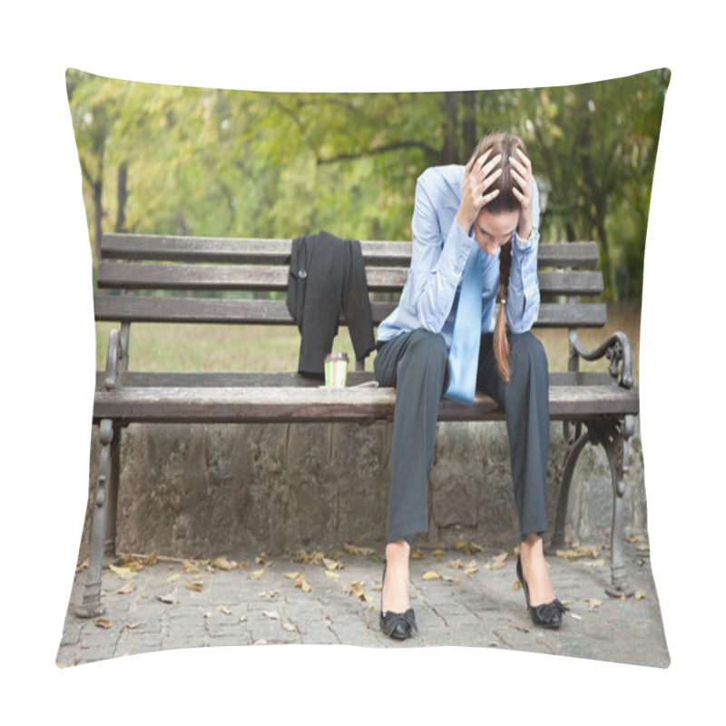 Personality  Worried Businesswoman Pillow Covers