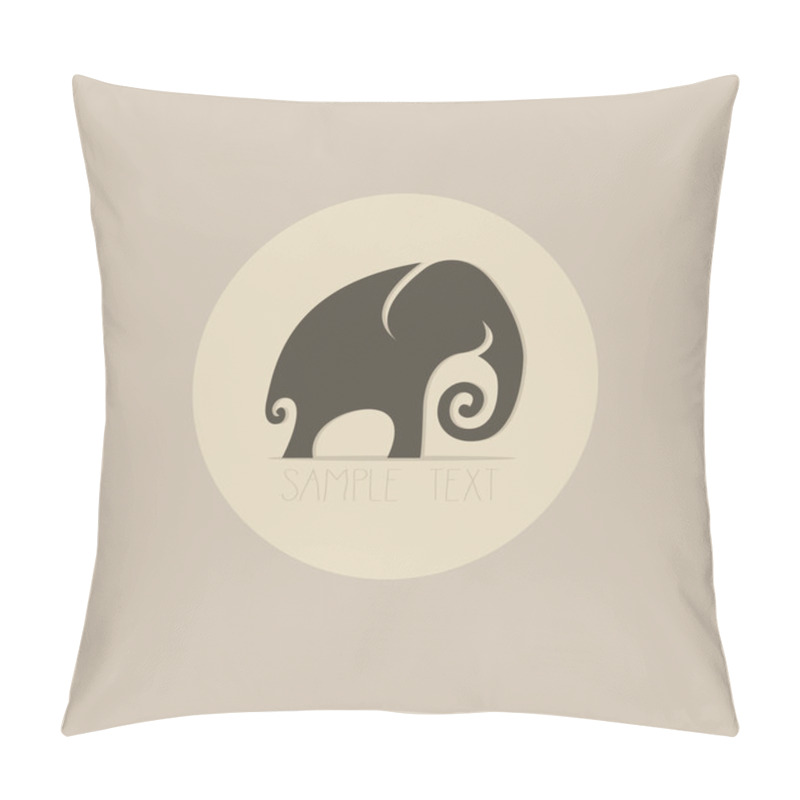 Personality  Elephant Silhouette Vector Logo Design Template. Animal Icon. Zo Pillow Covers