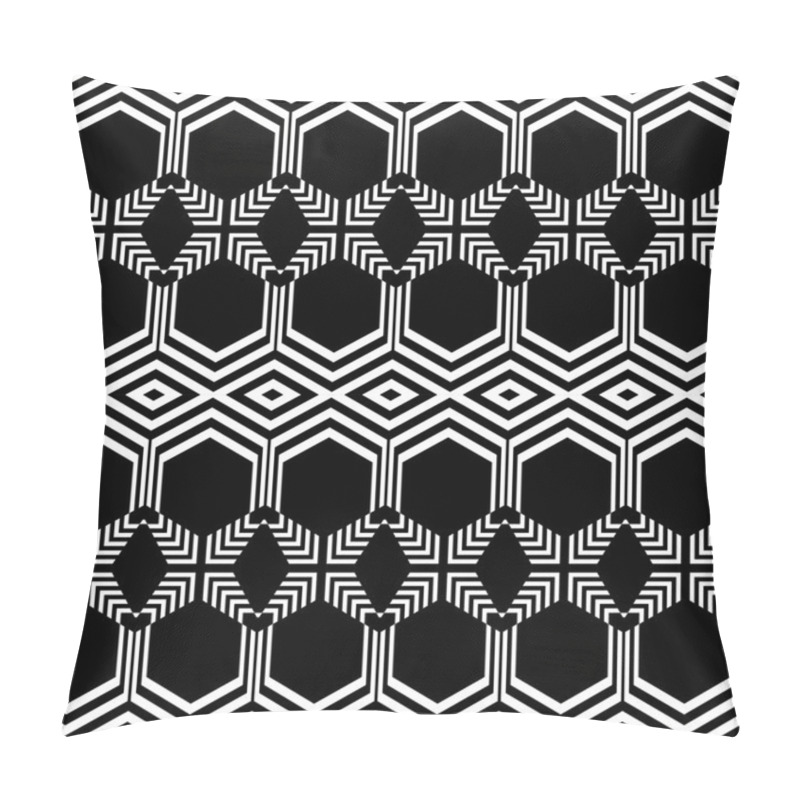 Personality  Design Seamless Monochrome Geometric Pattern Pillow Covers