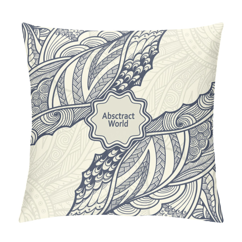 Personality  Abstract Background   With Zen-doodle Pattern Black On White Pillow Covers