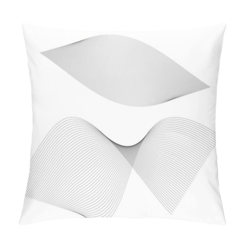 Personality  Design Elements. Wave Of Many Black Lines Circle Twist. Abstract Wavy Stripes On White Background Isolated Pillow Covers