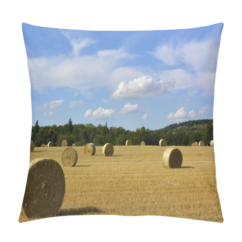 Personality  Agriculture Field With Straw Bales Pillow Covers