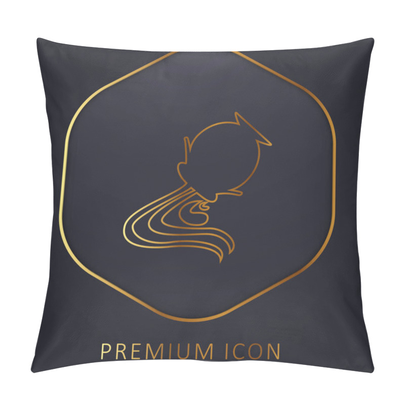 Personality  Aquarius Sign Symbol Golden Line Premium Logo Or Icon Pillow Covers