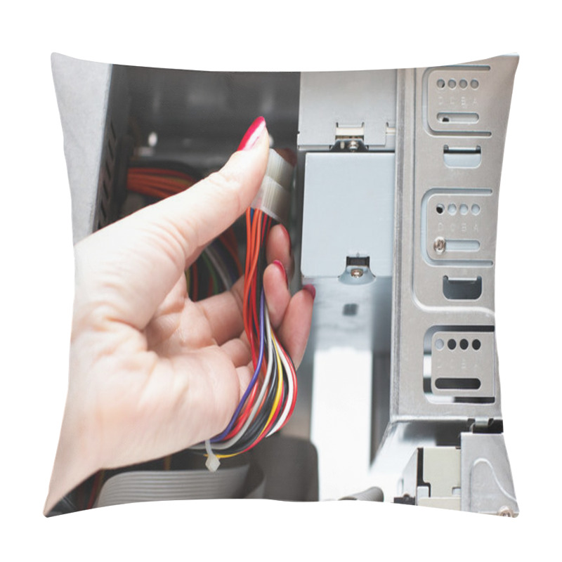 Personality  Woman Hand Assembles Computer Cable Pillow Covers