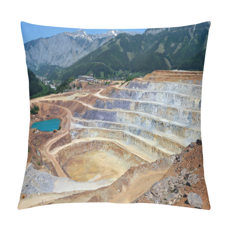 Personality  Aerial View Of Opencast Mining Quarry In Austrian Alps Pillow Covers