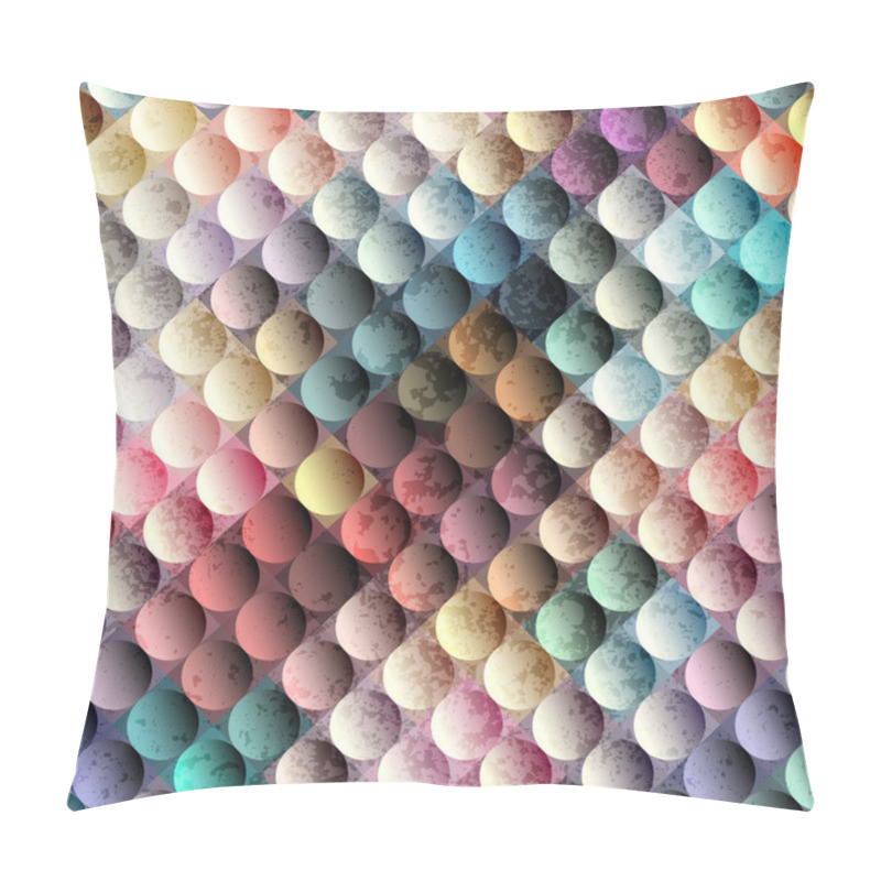 Personality  Relief Of Circles With Grunge Effect. Pillow Covers