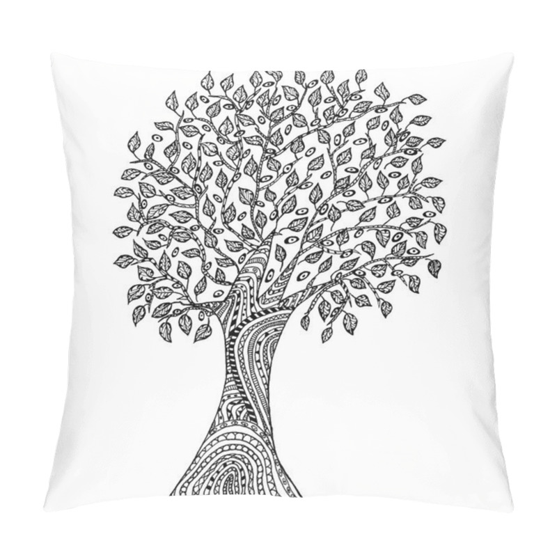 Personality  Hand Drawn Tree With Pattern Pillow Covers