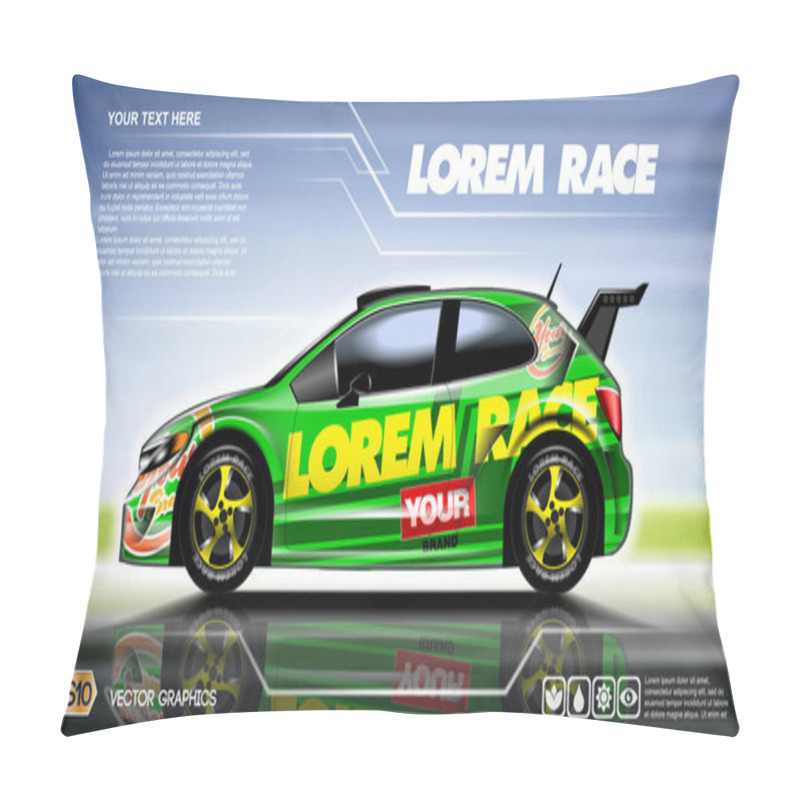 Personality  Digital Vector Green 2 Seats Sedan Sport Pillow Covers