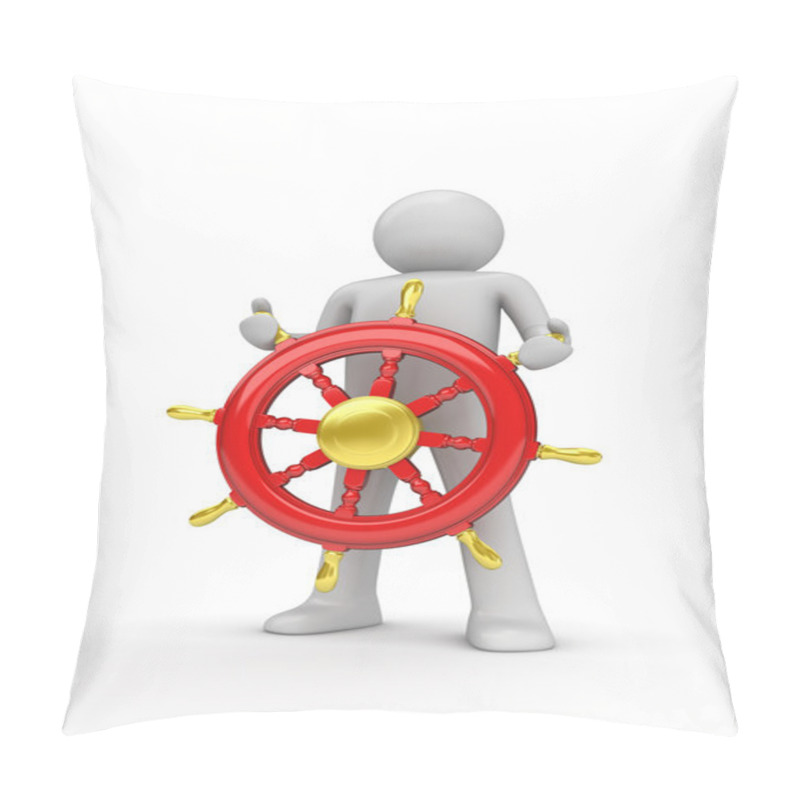 Personality  Happy Captain Steering The Wheel Pillow Covers