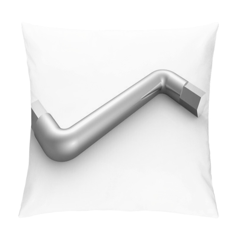 Personality  Metal S Shaped Hexkey Isolated On White Background Pillow Covers