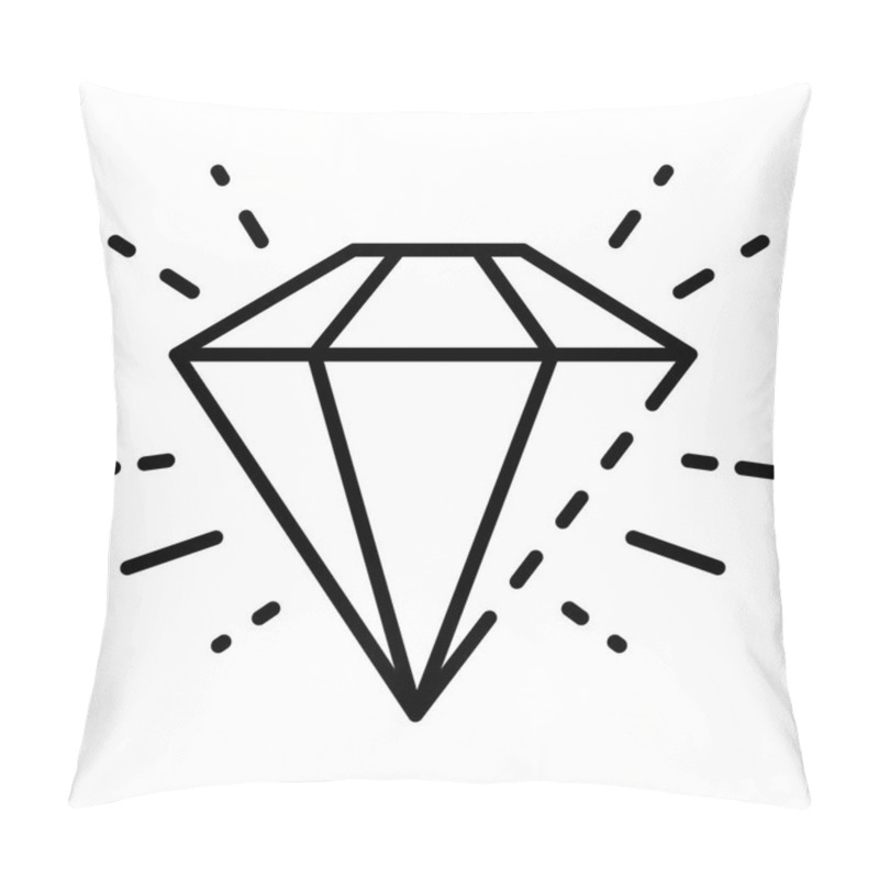 Personality  Diamond Icon, Outline Style Pillow Covers