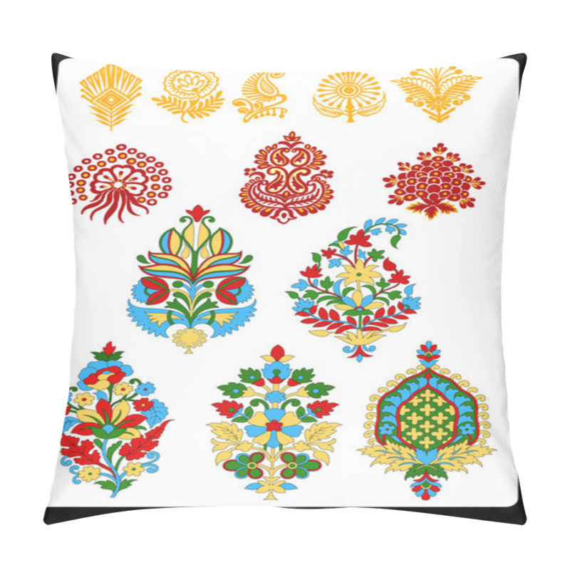 Personality  Textile Motif Art Work With Paisley And Floral Pillow Covers