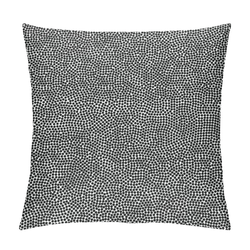 Personality  Black White Geometric Polka Dot Seamless Vector Pattern. Monochromatic Simple Halftone Background. Monochrome Decorative Dotted Wallpaper. Halftones Effect Modern Minimal Repeating Texture. Bold Medium Regular Small Tiny Dark Random Pillow Covers