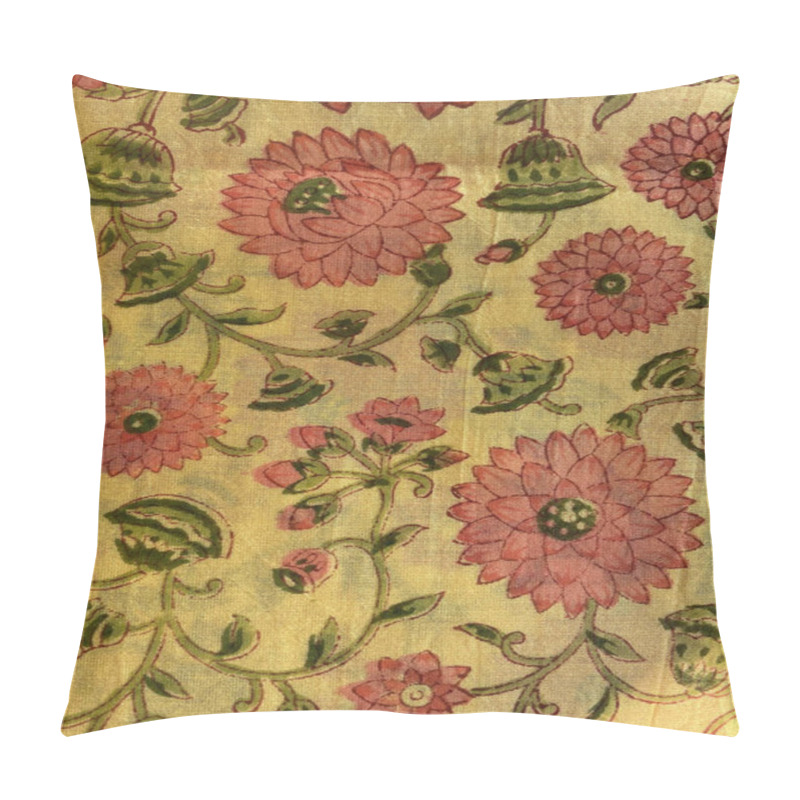 Personality  A Delicate Mughal-inspired Floral Block Print Graces The Soft Yellow Chanderi Fabric, Blending Traditional Artistry With The Fabric's Light, Airy Texture. Pillow Covers