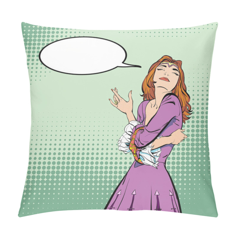 Personality  Lady In Medieval Dress. Taunting Girl. Taunting Princess. Medieval Legend. Medieval Woman. Pillow Covers