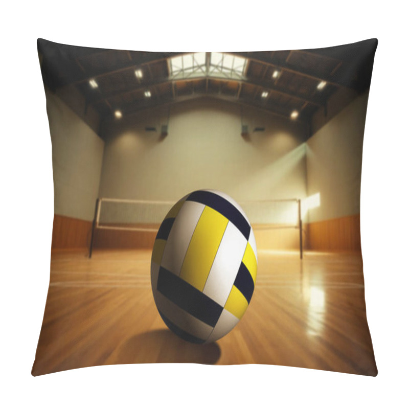 Personality  Volleyball Image With Indoor Volleyball Court In The Background. Pillow Covers