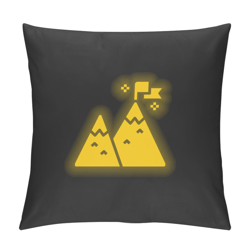 Personality  Achievement Yellow Glowing Neon Icon Pillow Covers