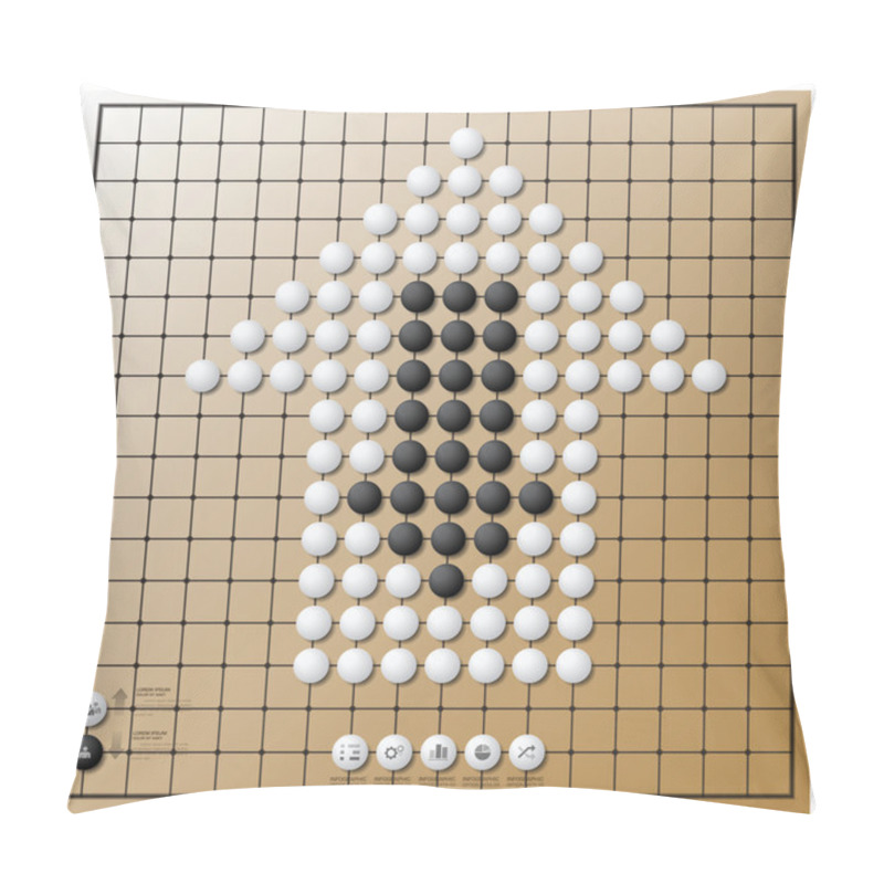 Personality  Go Game Business Strategy Infographic With Arrow Shape Pillow Covers