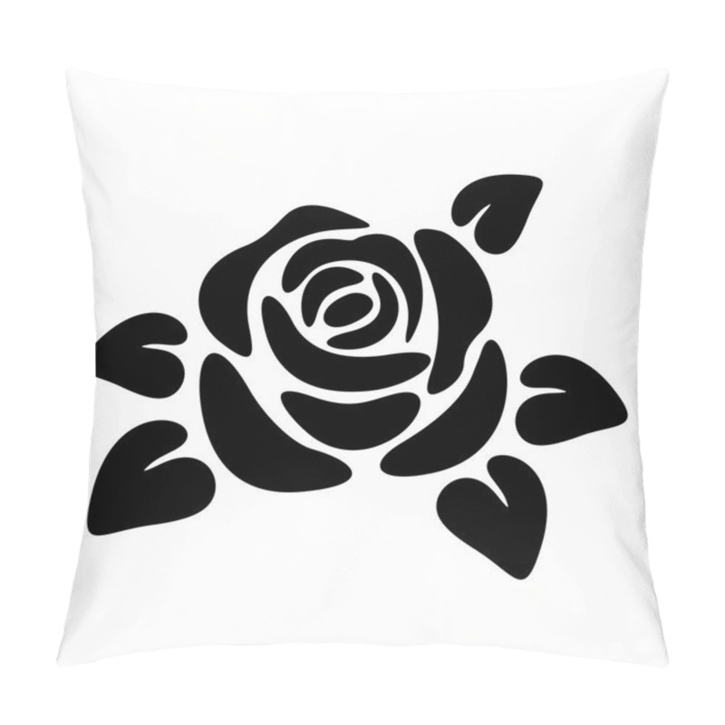 Personality  Black Silhouette Of A Rose. Vector Illustrations. Pillow Covers