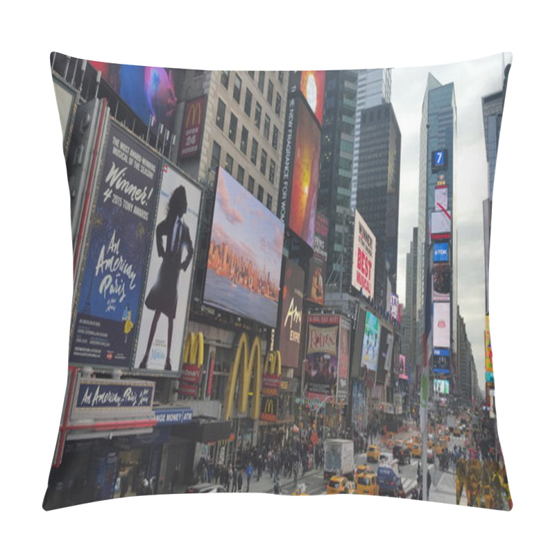 Personality  Times Square And Broadway On Manhattan, New York City, USA. Pillow Covers