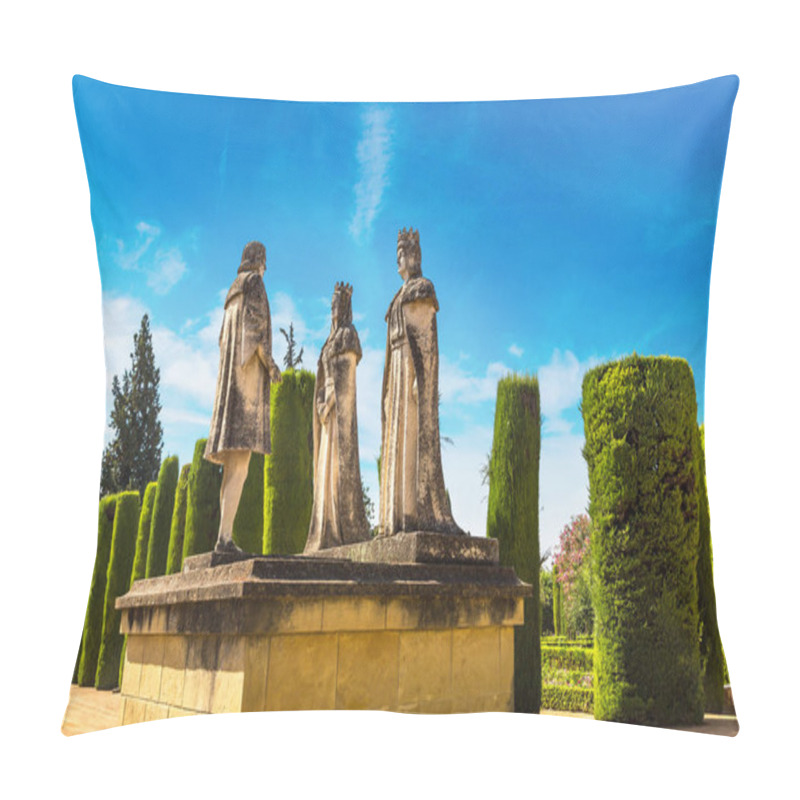 Personality  Statues  At The Alcazar In Cordoba Pillow Covers