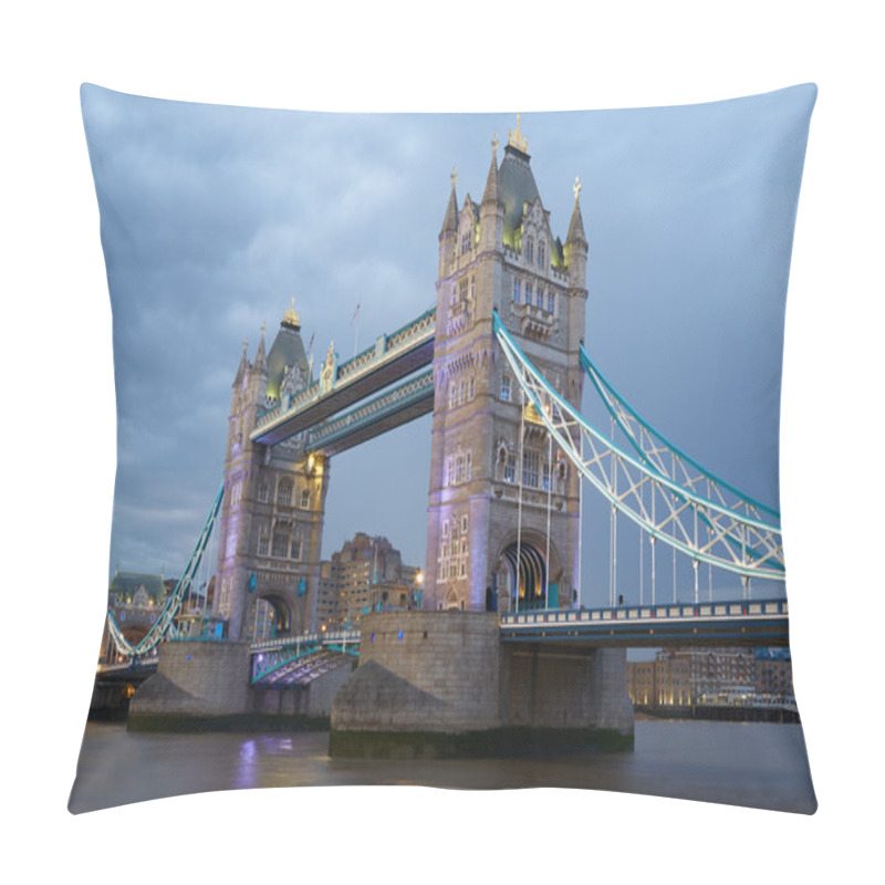 Personality  Tower Bridge In London Illuminated In The Evening Pillow Covers