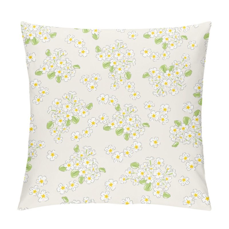 Personality  Primrose Spring Garden Flower Hand Drawn Vector Seamless Pattern. Pillow Covers