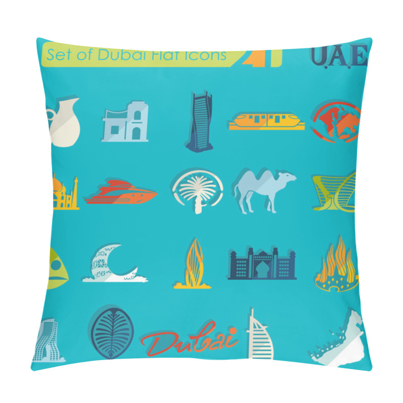 Personality  Set Of Dubai Icons Pillow Covers