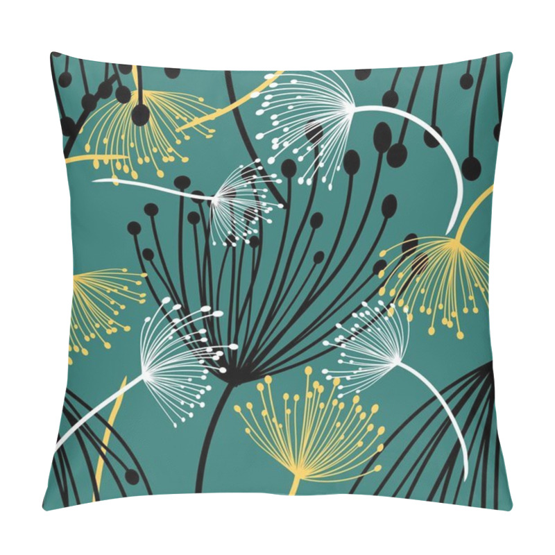 Personality  Dandelion Flowers, Seamless Pattern, Vector Illustration Eps 10 Pillow Covers