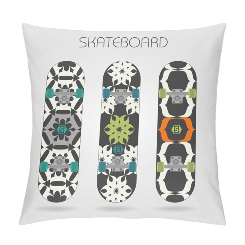 Personality  Skateboard Set. Tracery Floral Pillow Covers