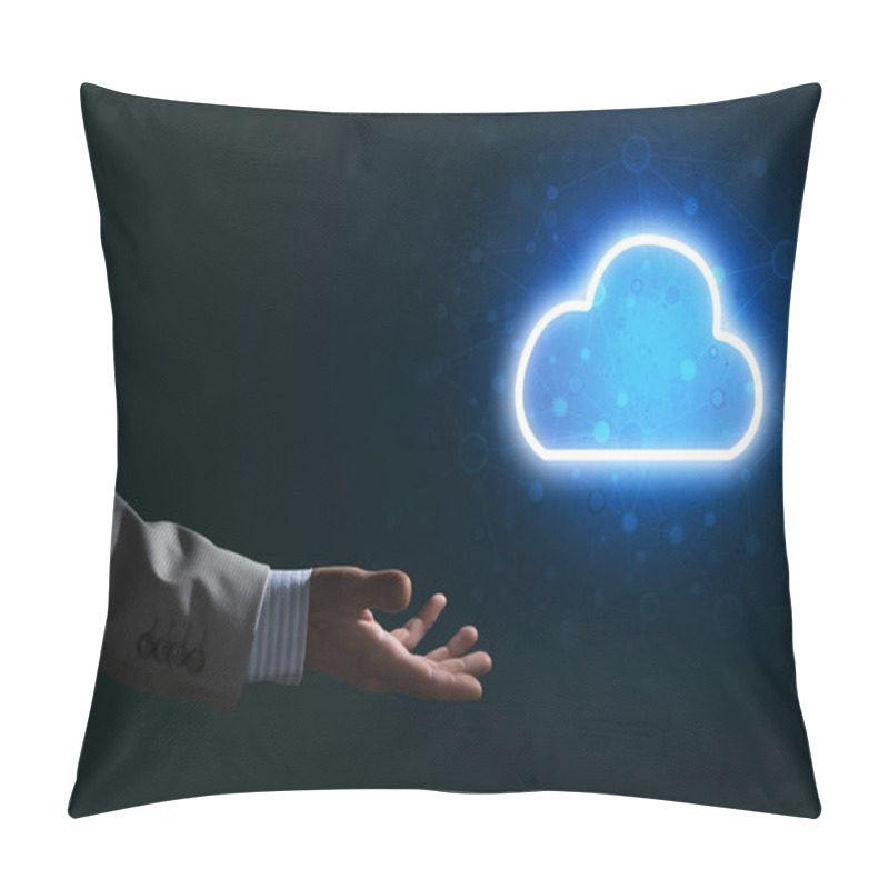 Personality  Businessman Hand Holding Cloud Pillow Covers