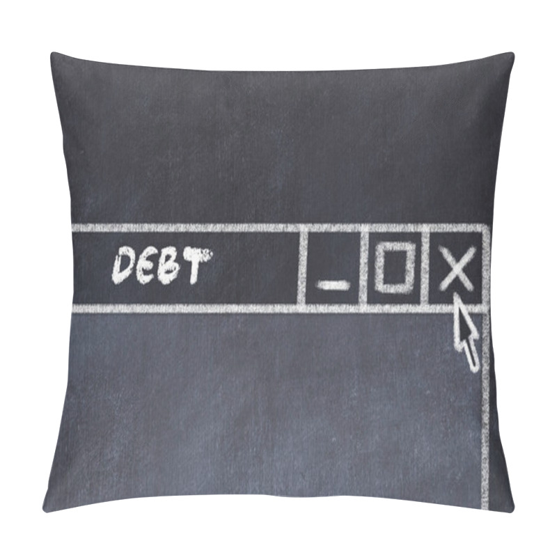 Personality  Chalk Drawing Of Window On Computer Screen. Concept Of Stopping Debt Pillow Covers