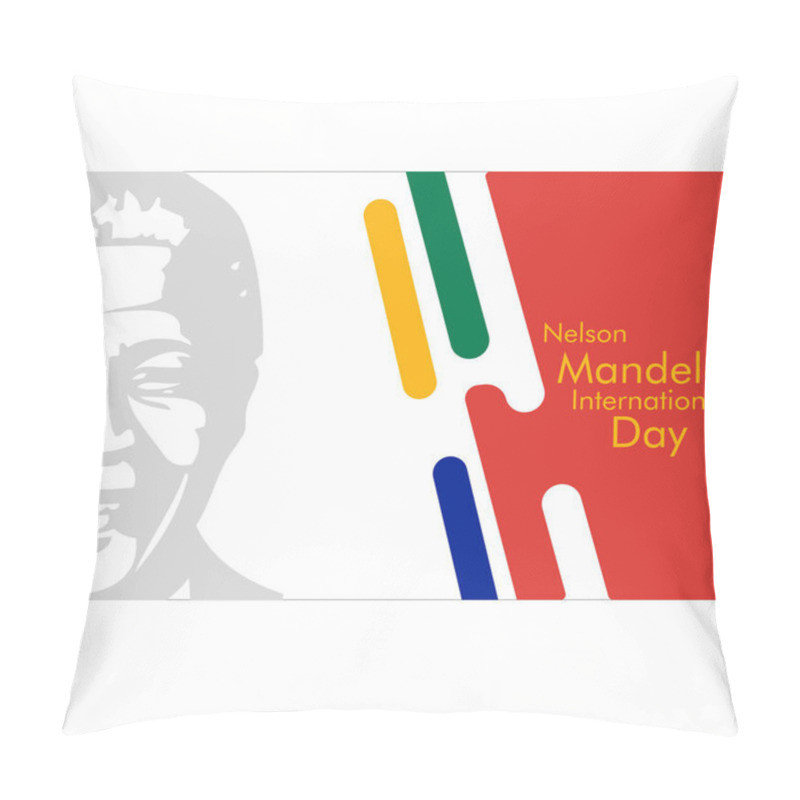 Personality  Abstract Paper Cut Style For International Nelson Mandela Day With South Africa Flag Colour 18 July 2019 Pillow Covers